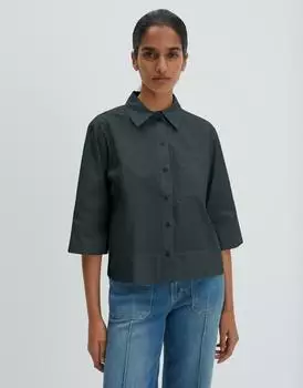 someday. Zeunara Loose Shirt Blouse with Slit Detail midnight olive