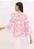bonprix Tunika figurumspielende Passform mit 3/4-Ärmeln mit Bindedetails (97532495) weiß/pink floral