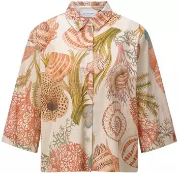 Rich & Royal Printed Short Sleeves Blouse (2605-729) soft papaya