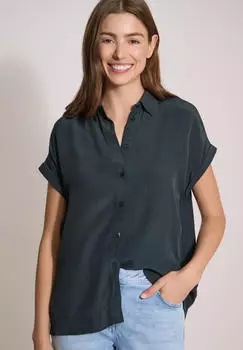 Cecil Dropped Shoulder Bluse in Seersucker Qualit&auml;t (B346516) palm breeze green/marine
