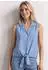 Street One Frauen Blusentop mit Bowling-Kragen und Knoten in Blau Gr: (A34673422289)