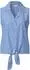 Street One Frauen Blusentop mit Bowling-Kragen und Knoten in Blau Gr: (A34673422289)