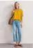 Street One Frauen Kurzarm Bluse mit Split Neck und Elastiksaum in Gelb Gr: (A34684918139)