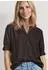 Street One Frauen Kurzarm Bluse mit Split Neck und Elastiksaum in Braun Gr: (A34684917874)