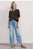 Street One Frauen Kurzarm Bluse mit Split Neck und Elastiksaum in Braun Gr: (A34684917874)
