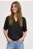 Street One Frauen Kurzarm Bluse mit Split Neck und Elastiksaum in Schwarz Gr: (A34684910001)