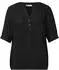 Street One Frauen Kurzarm Bluse mit Split Neck und Elastiksaum in Schwarz Gr: (A34684910001)