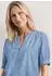 Street One Frauen Kurzarm Bluse mit Split Neck und Elastiksaum in Blau Gr: (A34684917926)