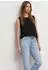 Street One Frauen Blusentop mit Rundhals und Tape-Detail in Schwarz Gr: (A34673910001)