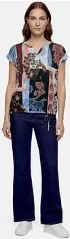 Betty Barclay Kurzarmshirt mit Tunnelzug (25444839) blau/rot