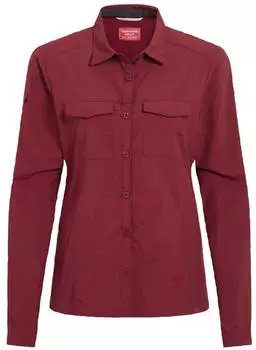 Craghoppers Nosilife Adventure II Langarm Bluse riad red