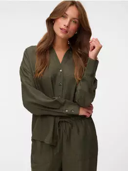 Vero Moda VMMELANEY QUEENY Langarmbluse, Loose Fit (10316389) forest night