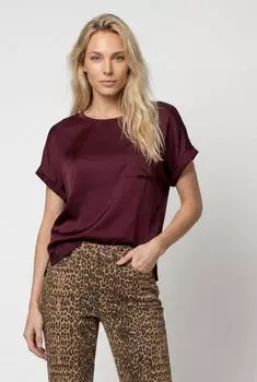 Monari Slip-on Bluse Schmuckpatch Regular Fit (33175447) schwarz bordeaux