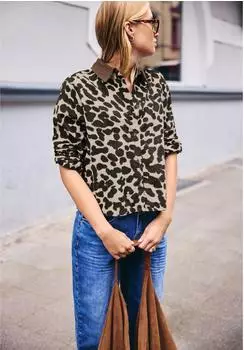 Street One Langarm Hemdbluse aus Cord mit Print (F34679437880)