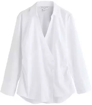 Next Fashion Essential Langarmbluse Slim Fit mit Stretch (G6156606) weiß