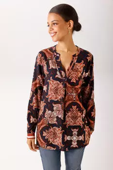 Aniston Strickpullover im maritimen Streifendesign (41879565) blau/braun