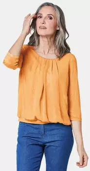 GOLDNER Chiffon-Shirt mit 3/4-Arm (safran)