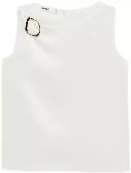Koton Ärmellose Rundhals Bluse Top offwhite