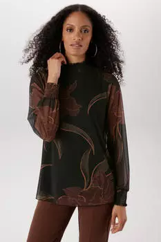 Aniston Schlupfbluse Vokuhila (87585762) schwarz/braun