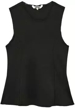 Koton Viskose Slim Fit Blusentop schwarz