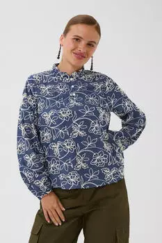 Culture Olu Blusenshirt Lockere Passform (28688354) blau/weiß
