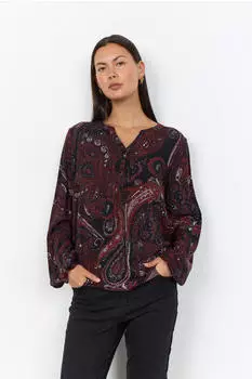 Soyaconcept SC-HALNA 2 AOP Druckbluse (65853134) madder brown combi