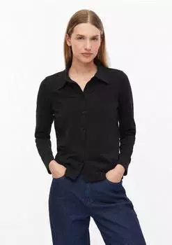 s.Oliver Langarm Hemdbluse Elastisches Jersey (2181445) schwarz