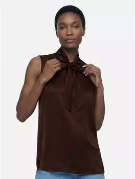 Vera Mont Bluse Top Lang &Auml;rmellos rostbraun