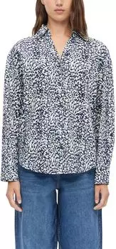 s.Oliver Gemusterte Bluse mit Turn-up-Ärmel blau|weiß 2180999.57A3.