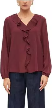 s.Oliver Bluse aus Crinkle-Chiffon mit Volants rot 2185536.4916.