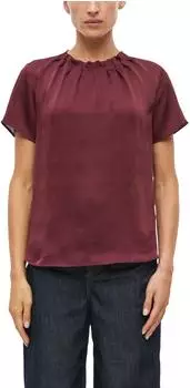 s.Oliver Satin-Bluse mit Raffung rot 2185523.4916.