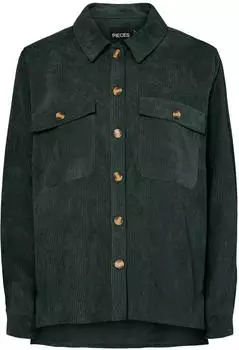 Pieces PCEFFI LS Shirt Loose Fit Hemdbluse (62507426) scarab/tanne