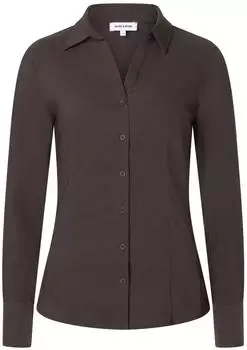 More & More Langarmbluse espresso brown