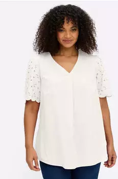 Sheego Tunika mit Lochstickerei (695899) ecru