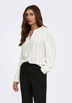 Only ONLMINNA L/S TOP JRS Bluse (32355429) cloud dancer