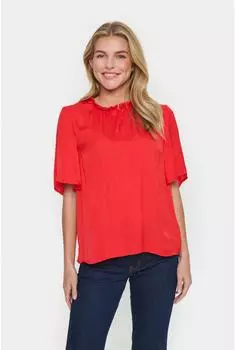 Saint Tropez BrianaSZ Kurzarmbluse (37173640) flame scarlet
