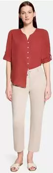Cartoon Kurzarmbluse mit V-Ausschnitt (87543205) rust brown