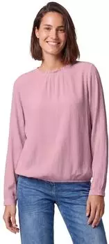 Cecil Langarm Bluse mit Rundhals und Smokdetail (B346908) mellow rose
