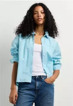 Pepe Jeans Justine Hemdbluse türkis/weiß