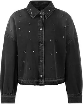 Marc Cain Jeansbluse Cattitude Premium mit Schmucksteinen (BS 51.24 D09) black new