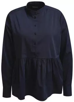 Milano Italy Boxy Fit Bluse mit verdeckter Knopfleiste navy