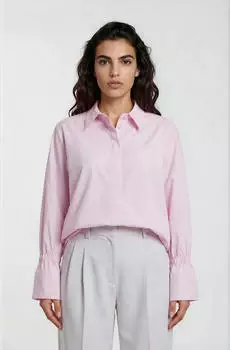 Milano Italy Boxy Fit Bluse mit versteckter Knopfleiste rosa