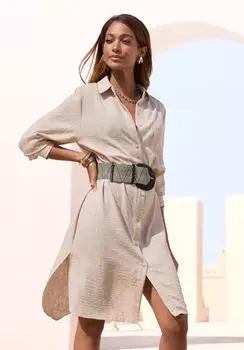 Buffalo Longbluse Melange-Optik (58574349) beige meliert
