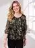 Sieh an! Slip-on Bluse schwarz-oliv-bedruckt