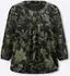 Sieh an! Slip-on Bluse schwarz-oliv-bedruckt