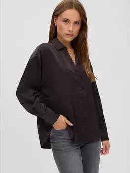 Vero Moda VMMIRO LS SHIRT WVN NOOS Langarmbluse (10351765) chocolate torte
