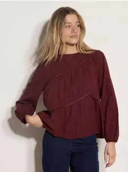 Apricot Boho Blusenshirt mit Raffungen (53532703) burgund