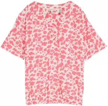 Tom Tailor Patterned Bluse coral pink ginkgo minimal