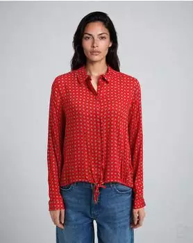 Milano Italy Shirt Blouse rot/helllila/dunkelgelb