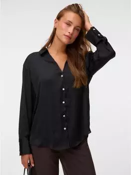 Vero Moda VMSOMMER LS Button Shirt Regular Fit (39559604) schwarz/silber button